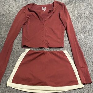 Pacsun Athletic Mini Skirt Set